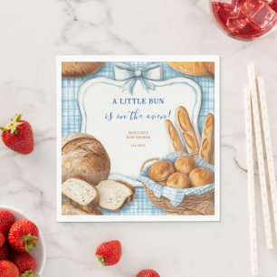 Eine kleine Brötchen ist im Ofen Baby Shower Einla Serviette