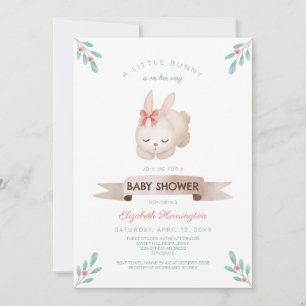 Eine kleine Bunny Spring Girl Babydusche Einladung
