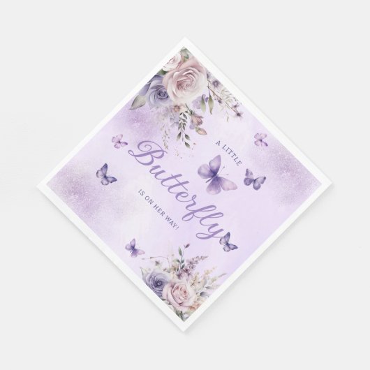 Eine kleine Butterfly-Aquarelldusche Serviette (Ecke)