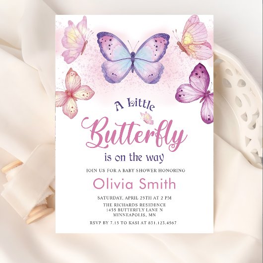Eine kleine Butterfly-Baby-Dusche - Einladung
