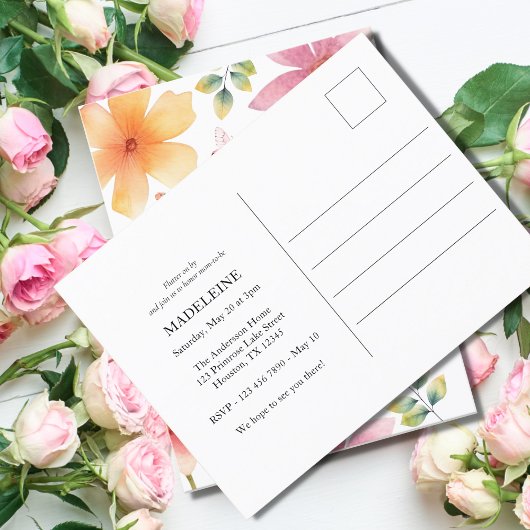 Eine kleine Butterfly-Babydusche Einladungspostkarte