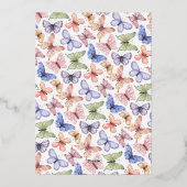 Eine kleine Butterfly-Babydusche Folieneinladung (Rückseite)