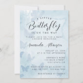 Eine kleine Butterfly Blue Baby Dusche Einladung (Vorderseite)