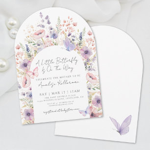 Eine kleine Butterfly-Blumen-Wildblumen-Baby-Party Einladung
