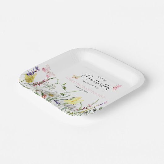 Eine kleine Butterfly-Blumenspulenduschplatte Pappteller (Gewinkelt)
