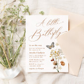 Eine kleine Butterfly Elegante Wildblume Babydusch Einladung