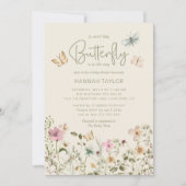 Eine kleine Butterfly-Girl-Babydusche Einladung (Vorderseite)