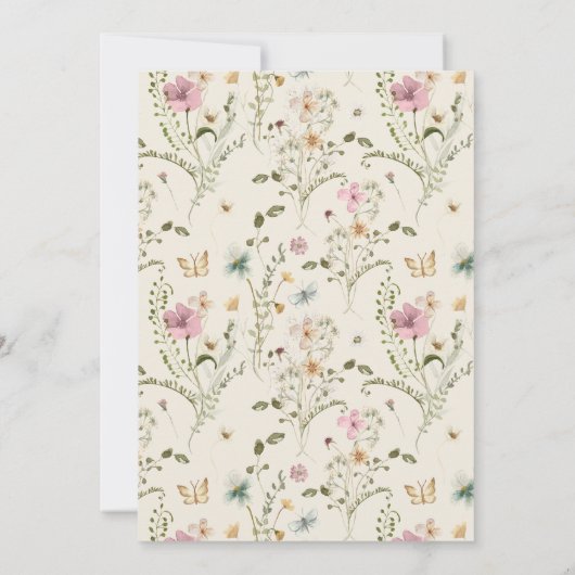 Eine kleine Butterfly-Girl-Babydusche Einladung (Rückseite)