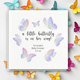 Eine kleine Butterfly ist auf dem Weg zur Baby-Dus Serviette