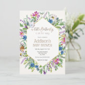 Eine kleine Butterfly ist auf ihrem Weg Baby Dusch Einladung (Stehend Vorderseite)