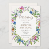 Eine kleine Butterfly ist auf ihrem Weg Baby Dusch Einladung (Vorne/Hinten)