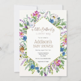 Eine kleine Butterfly ist auf ihrem Weg Baby Dusch Einladung