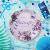 Eine kleine Butterfly lila Girl Dusche Pappteller (Party)