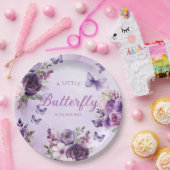 Eine kleine Butterfly lila Girl Dusche Pappteller (Party)