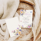 Eine kleine Butterfly Pastel Florals Babydusche Einladung