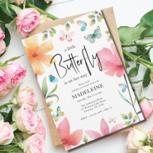 Eine kleine Butterfly Whimsical Floral Baby Dusche