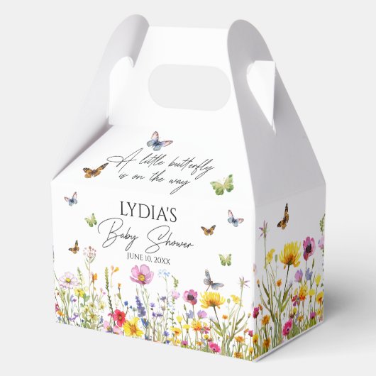 Eine kleine Butterfly-Wildblumen Kinderdusche Geschenkschachtel (Vorderseite)
