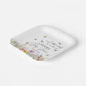 Eine kleine Butterfly-Wildblumen Kinderdusche Pappteller (Gewinkelt)