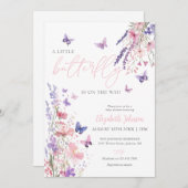 Eine kleine Butterfly-Wildblumen mit Blumenspusche Einladung (Vorne/Hinten)