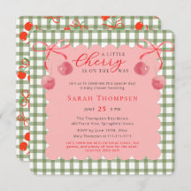 Eine kleine Cherry Baby Dusche Einladung