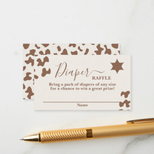 Eine kleine Cowboy Baby Duschkabine Diaper Raffeka Begleitkarte