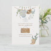 Eine kleine Cowboy-Babydusche Einladung (Stehend Vorderseite)