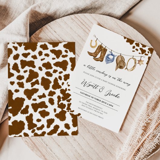 Eine kleine Cowboy-Babydusche Einladung