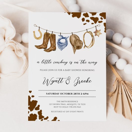 Eine kleine Cowboy-Babydusche Einladung