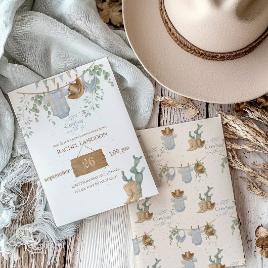 Eine kleine Cowboy-Babydusche Einladung