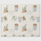 Eine kleine Cowboy-Babydusche Geschenkpapier (Flach)
