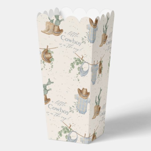 Eine kleine Cowboy-Babydusche Geschenkschachtel (Rückseite)