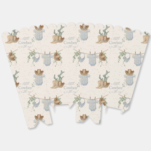 Eine kleine Cowboy-Babydusche Geschenkschachtel (Ungeklappt)