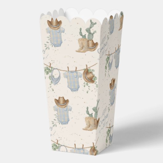 Eine kleine Cowboy-Babydusche Geschenkschachtel (Vorderseite)