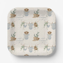 Eine kleine Cowboy-Babydusche Pappteller