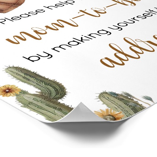 Eine kleine Cowboy-Babydusche-Umschlagstation Poster (Ecke)