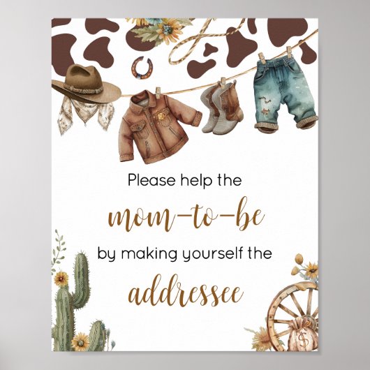 Eine kleine Cowboy-Babydusche-Umschlagstation Poster (Vorne)