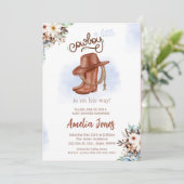 Eine kleine Cowboy-Dusche Einladung (Stehend Vorderseite)