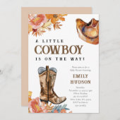 Eine kleine Cowboy-Western-Dusche - Einladung (Vorne/Hinten)