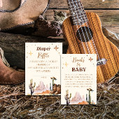 Eine kleine Cowboy-Western-Jungs-Windeln-Tombola Begleitkarte