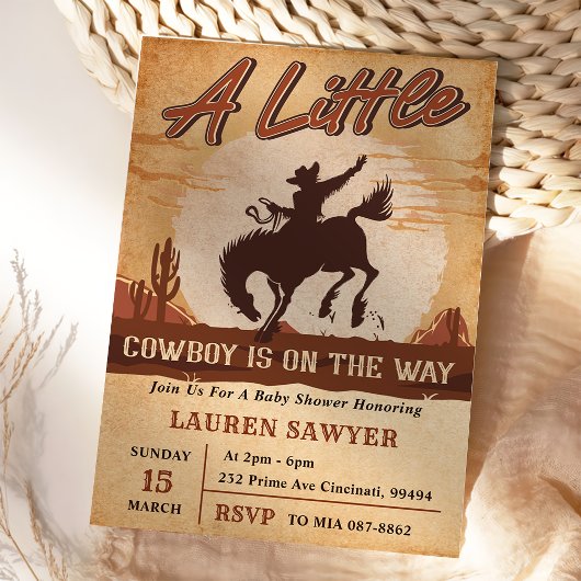 Eine kleine Cowboy-Western-Kinderdusche Einladung
