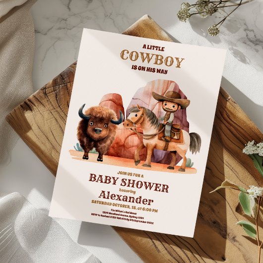 Eine kleine Cowboy-Western-Kinderdusche Einladung