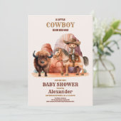 Eine kleine Cowboy-Western-Kinderdusche Einladung (Stehend Vorderseite)