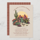 Eine kleine Cowboy-Western-Kinderdusche Einladung (Vorne/Hinten)