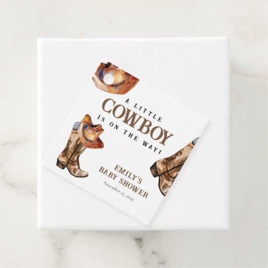 Eine kleine Cowboy-Western-Kinderdusche Geschenkanhänger (Beispiel)