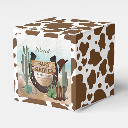 Eine kleine Cowboy-Western-Kinderdusche Geschenkschachtel (Vorderseite)
