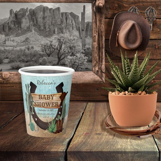 Eine kleine Cowboy-Western-Kinderdusche Pappbecher