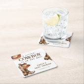 Eine kleine Cowboy-Western-Kinderdusche Rechteckiger Pappuntersetzer (Vor Ort)