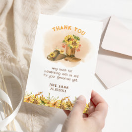 Eine kleine Cowboy-Western-Neutral-Babydusche Dankeskarte