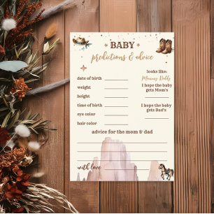 Eine kleine Cowboy-Wild-West-Jungen-Baby-Vorhersag Flyer