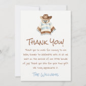 Eine kleine Cowboy-Wüste Brown-Babydusche Dankeskarte (Vorderseite)